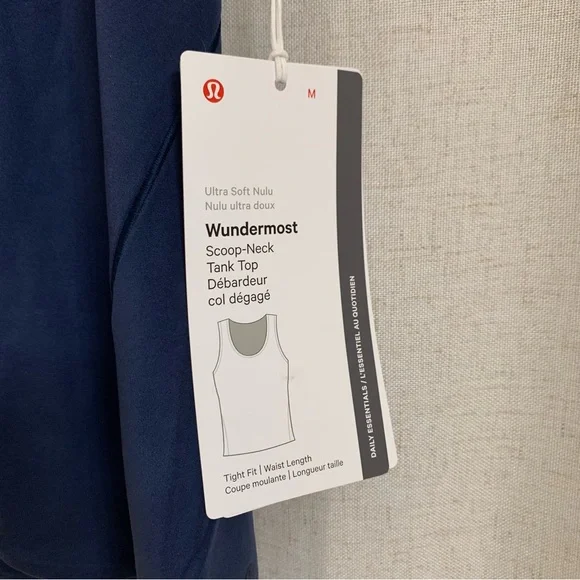 Lululemon’s Wundermost Scoop Neck Tank Medium Club Blue - Picture 4 of 6